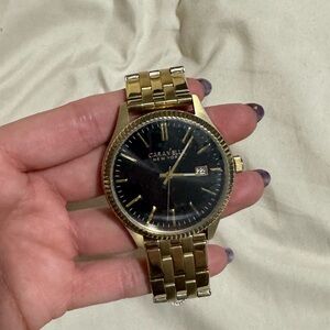 Caravelle New York- Gold with black interior watch